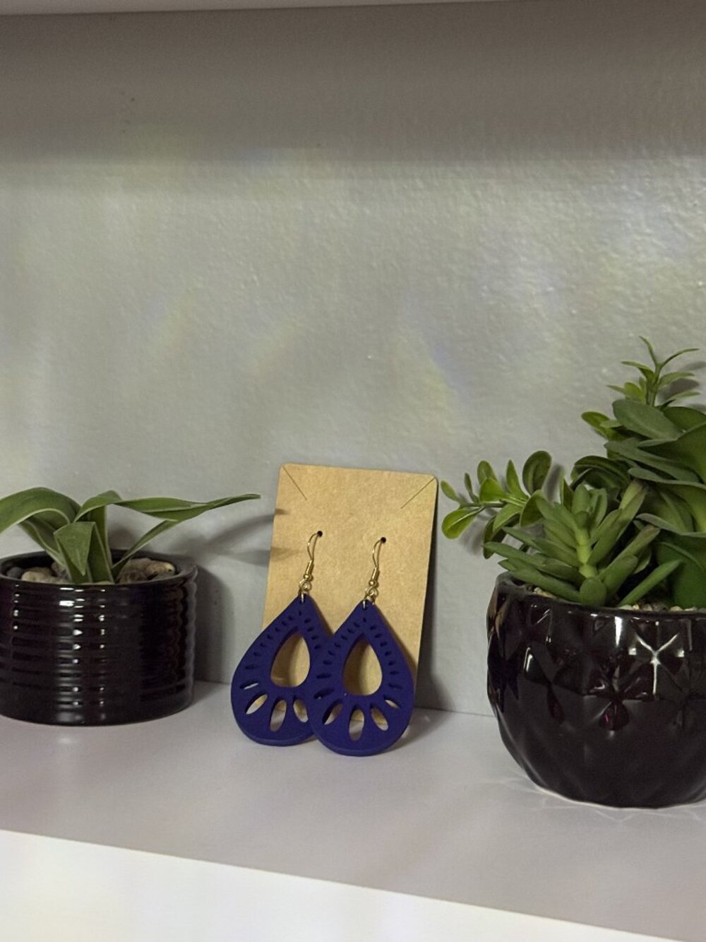 Navy Blue Earrings From My Small Business